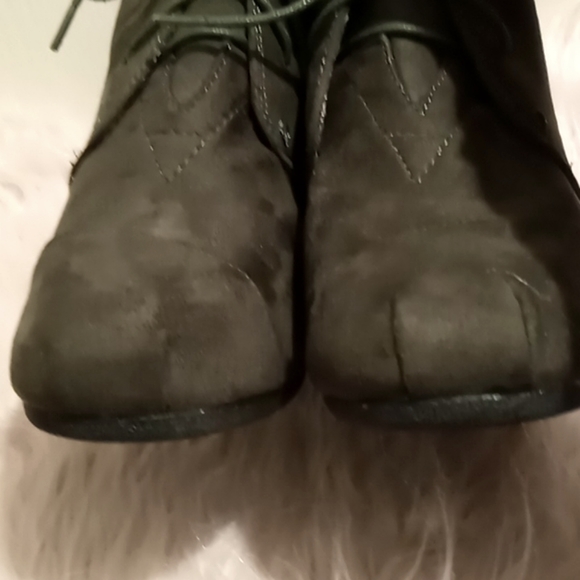 NEW!!FOREVER LINK FAUX SUEDE WEDGE BOOTIES SZ 8 1/2 FOREST GREEN - Picture 8 of 10